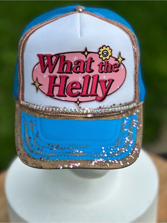 OTTO Accessories - OTTO Blue White Pink "What the Helly" Trucker Hat
